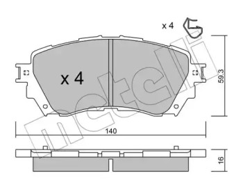 Комплект тормозных колодок METELLI 22-0994-0