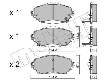 Комплект тормозных колодок METELLI 22-0998-0