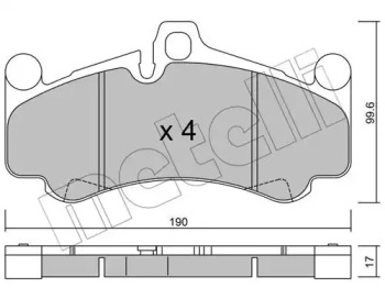 Комплект тормозных колодок METELLI 22-1004-0