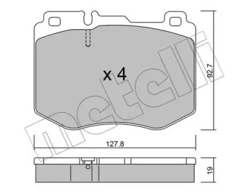 Комплект тормозных колодок METELLI 22-1019-0