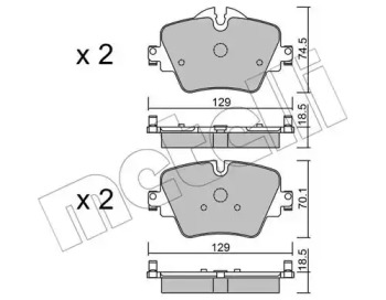 Комплект тормозных колодок METELLI 22-1037-0