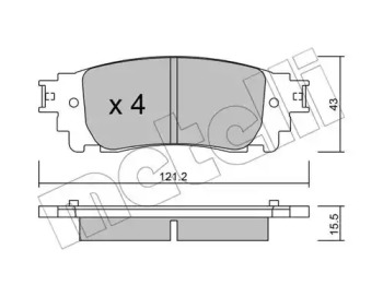 Комплект тормозных колодок METELLI 22-1041-0