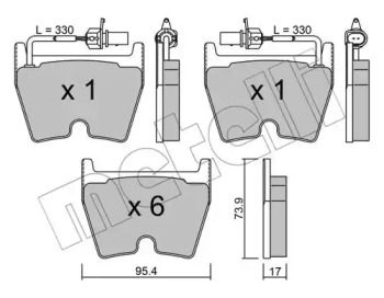 Комплект тормозных колодок METELLI 22-1043-0