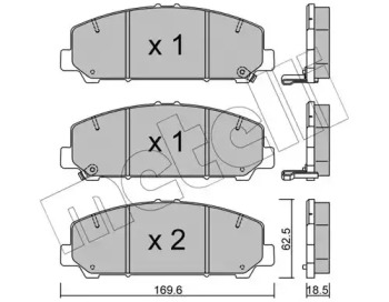 Комплект тормозных колодок METELLI 22-1046-0