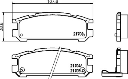 Комплект тормозных колодок PAGID T3021