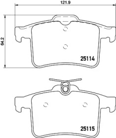 Комплект тормозных колодок PAGID T2072