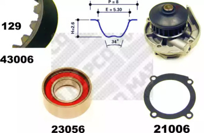 Комплект водяного насоса / зубчатого ремня MAPCO 41006