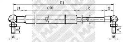 Газовая пружина MAPCO 91408