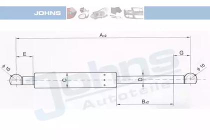 Газовая пружина JOHNS 38 06 95-91