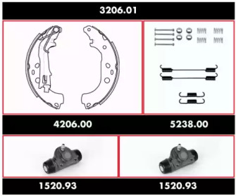 Комплект тормозов REMSA 3206.01