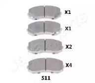 Комплект тормозных колодок JAPANPARTS PA-511AF