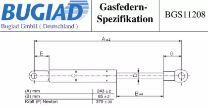 Газовая пружина BUGIAD BGS11208