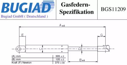 Газовая пружина BUGIAD BGS11209