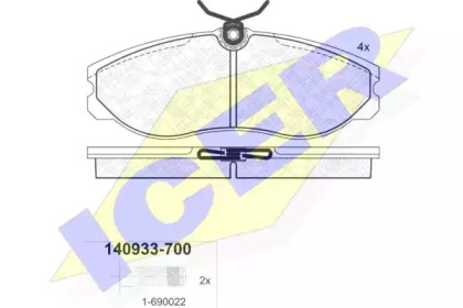 Комплект тормозных колодок ICER 140933-700