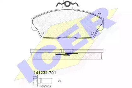 Комплект тормозных колодок ICER 141232-701