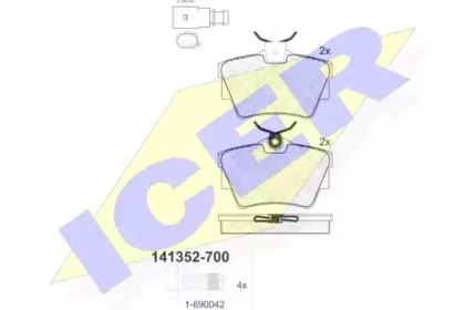 Комплект тормозных колодок ICER 141352-700