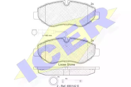Комплект тормозных колодок ICER 141846