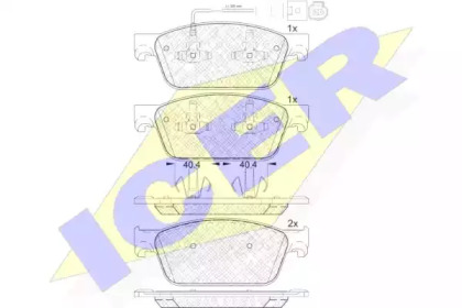 Комплект тормозных колодок ICER 141953