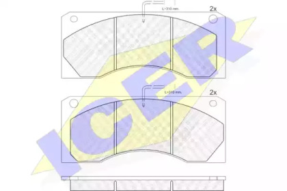 Комплект тормозных колодок ICER 151038