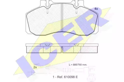Комплект тормозных колодок ICER 151080-114