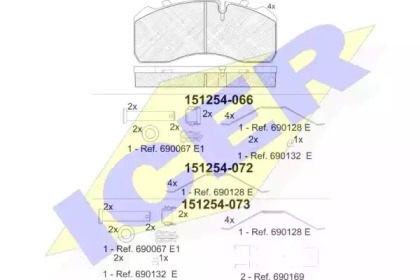 Комплект тормозных колодок ICER 151254-066