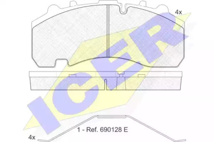 Комплект тормозных колодок ICER 151630-072