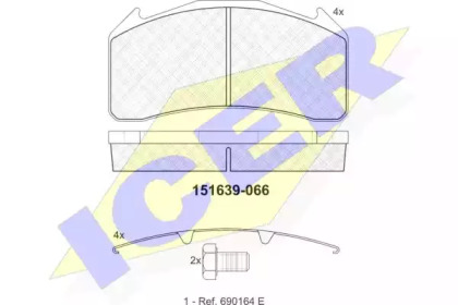 Комплект тормозных колодок ICER 151639-066