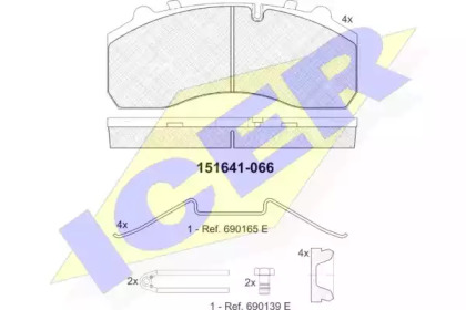 Комплект тормозных колодок ICER 151641-066