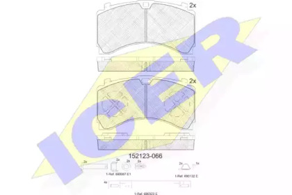 Комплект тормозных колодок ICER 152123-066