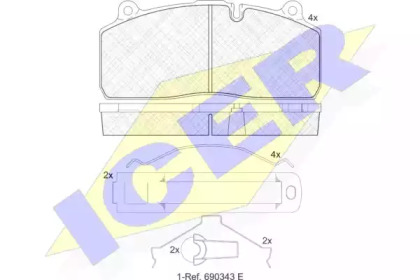 Комплект тормозных колодок ICER 152150-066