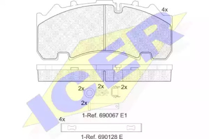 Комплект тормозных колодок ICER 152155-066