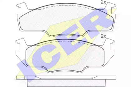 Комплект тормозных колодок ICER 180333