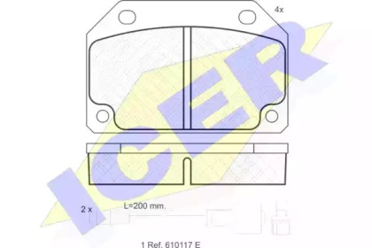 Комплект тормозных колодок ICER 180387