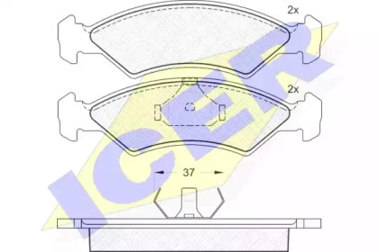 Комплект тормозных колодок ICER 180451