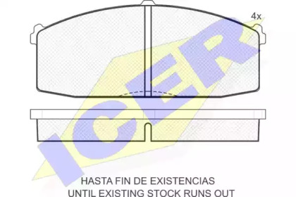 Комплект тормозных колодок ICER 180498