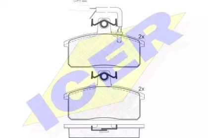 Комплект тормозных колодок ICER 180531