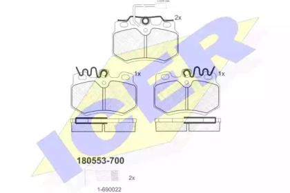 Комплект тормозных колодок ICER 180553-700