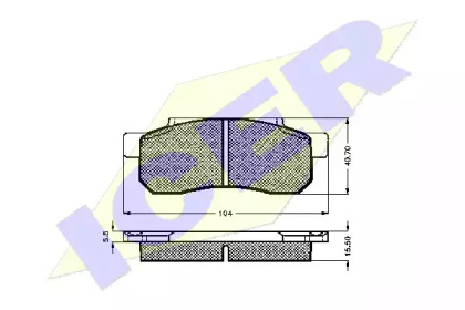 Комплект тормозных колодок ICER 180625