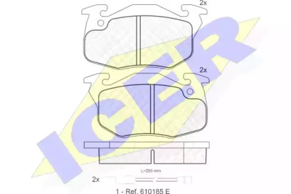 Комплект тормозных колодок ICER 180633