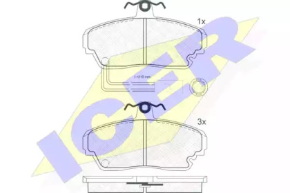 Комплект тормозных колодок ICER 180678
