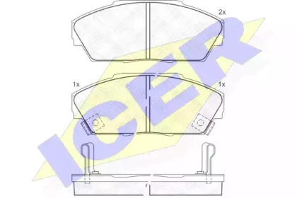 Комплект тормозных колодок ICER 180704