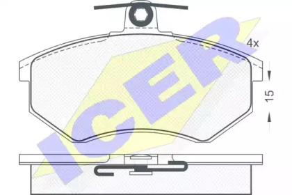 Комплект тормозных колодок ICER 180835