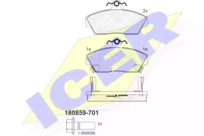 Комплект тормозных колодок ICER 180859-701