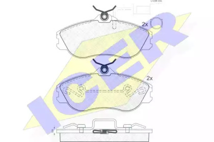 Комплект тормозных колодок ICER 180873