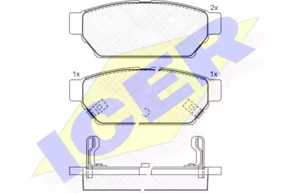Комплект тормозных колодок ICER 180982