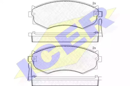 Комплект тормозных колодок ICER 180986