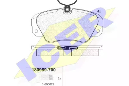 Комплект тормозных колодок ICER 180989-700