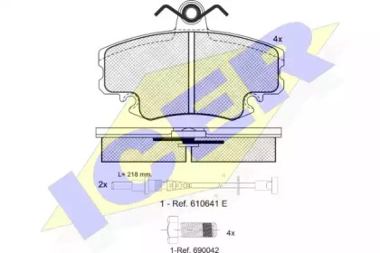 Комплект тормозных колодок ICER 180993-700