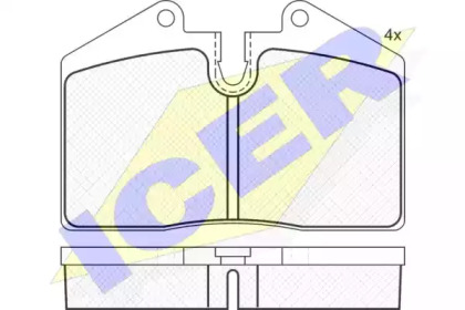 Комплект тормозных колодок ICER 181036