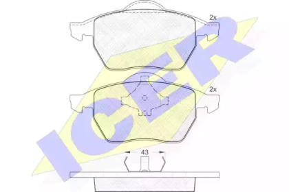 Комплект тормозных колодок ICER 181131